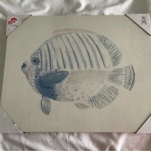 Serene Fish Canvas Art in Blue and Gray
